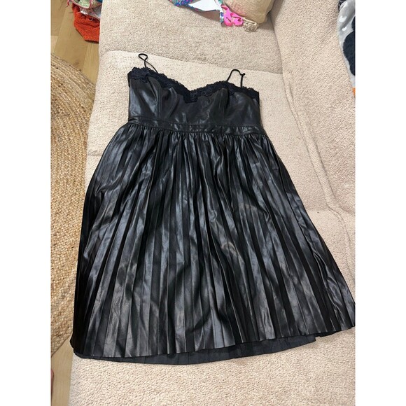 Express Black Faux Leather Dress - Picture 1 of 5